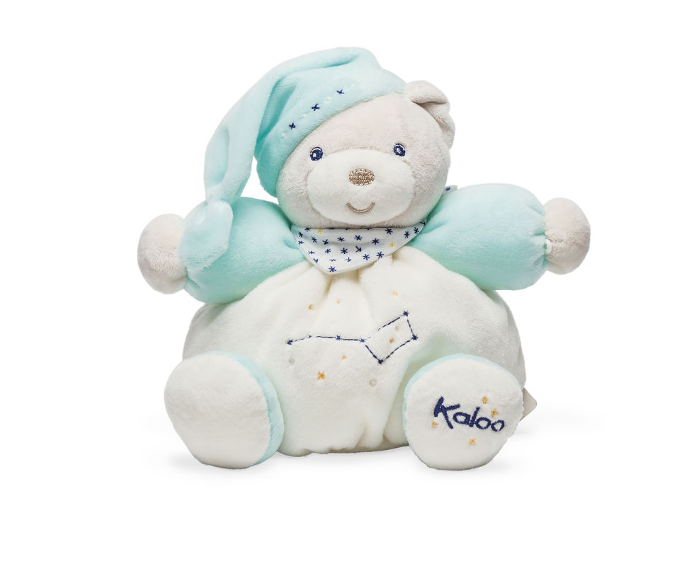  petite etoile baby comforter bear blue white 18 cm 